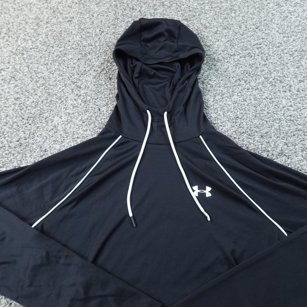 Under Armour Hoodie Womens S Black HeatGear Loose Pullover Running Shirt Gym Top